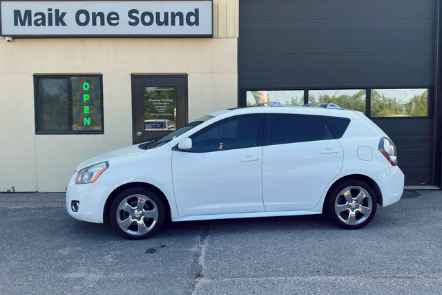 2010 Pontiac Vibe with professional window tint in North Bay